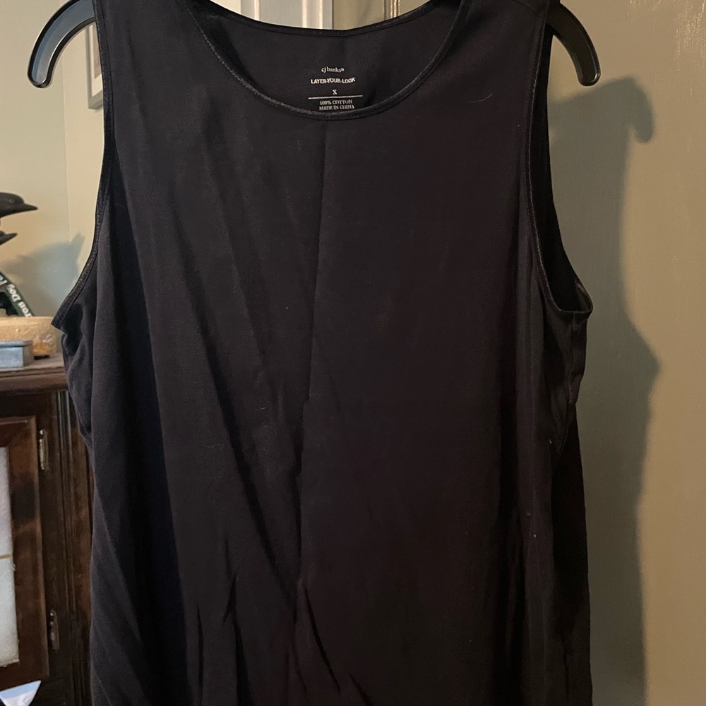 CJ Banks Black Sleeveless Tank Top